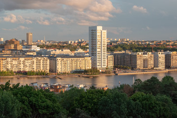 Fototapeta premium View over Hornsbergs strand at sunset