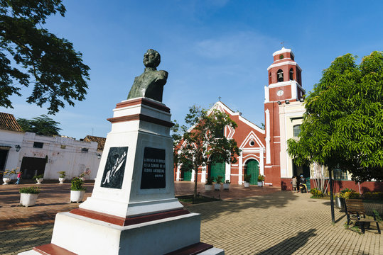 Mompos/ Magdalena/ Colombia - July 08, 2018: The church "Iglesia de San Francisco des Asis" was built 1580