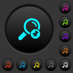 Pin search result dark push buttons with color icons