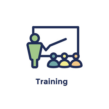 New Employee Hiring Process icon  - person training new recruits