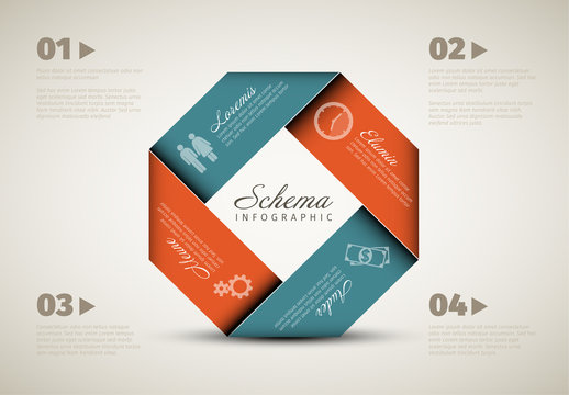 Infographic Layout with Blue and Orange Elements