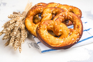 Homemade bavarian pretzel