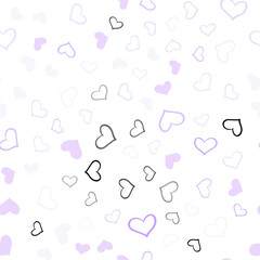 Light Purple vector seamless texture with lovely hearts.