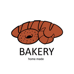 Hand drawn bread bakery logo