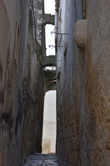 Italy, Puglia region, Altamura,  view and details of palaces, alleys, churches, doors, windows, balconies and various architecture of the historic center.