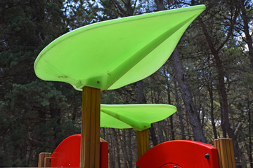 Italy, Puglia region, Altamura,  playground in the woods