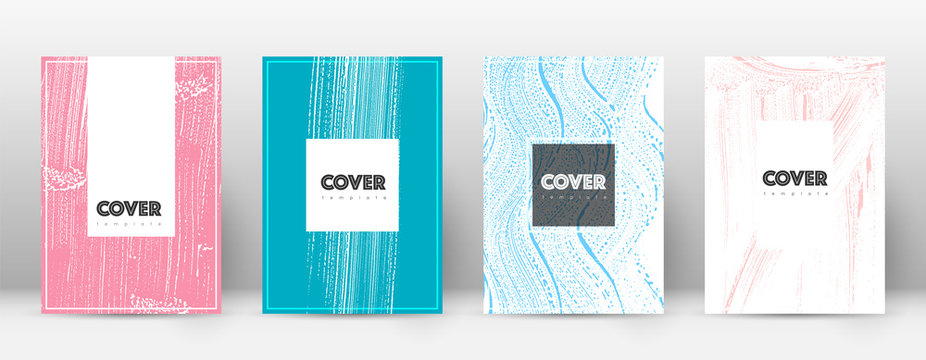 Cover page design template. Hipster brochure layout. Captivating trendy abstract cover page. Pink an