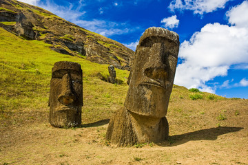 "Moai" statues at Rapa Nui National Park ( Easter Island)