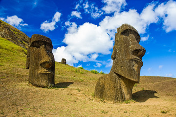 "Moai" statues at Rapa Nui National Park ( Easter Island)