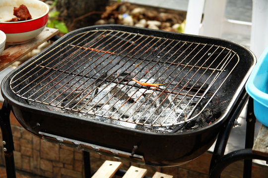 Old And Dirty Grill Barbecue Stove Scene.