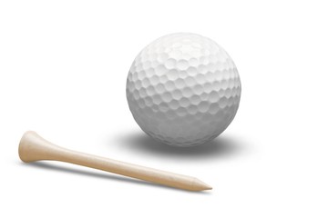 golf ball with a golf tee
