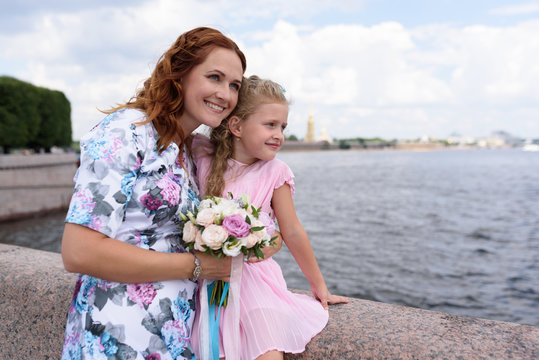 happy mother and doughter