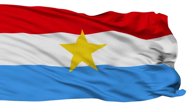 Myanmar Armed Forces Flag, Isolated View Realistic Animation Seamless Loop - 10 Seconds Long