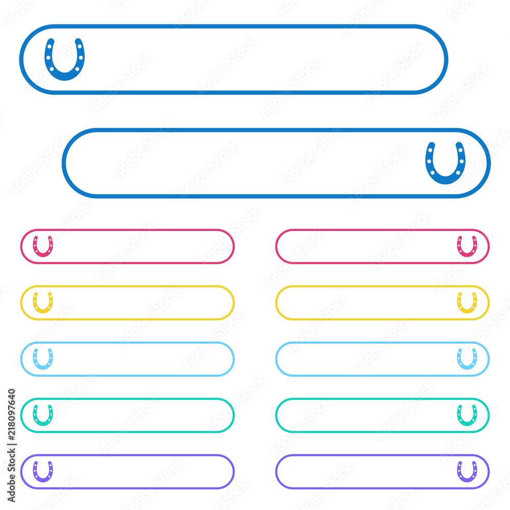 Poster Horseshoe icons in rounded color menu buttons