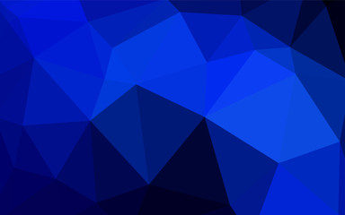Dark BLUE vector abstract polygonal template.