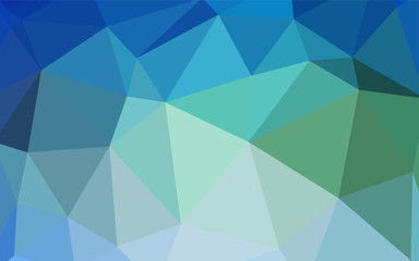 Light Blue, Green vector shining triangular backdrop.