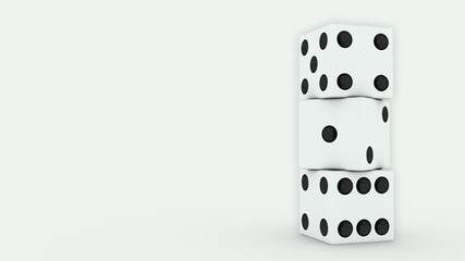 Dice Stack 3d illustration