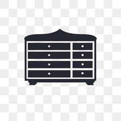 Chest of drawers vector icon isolated on transparent background, Chest of drawers logo design