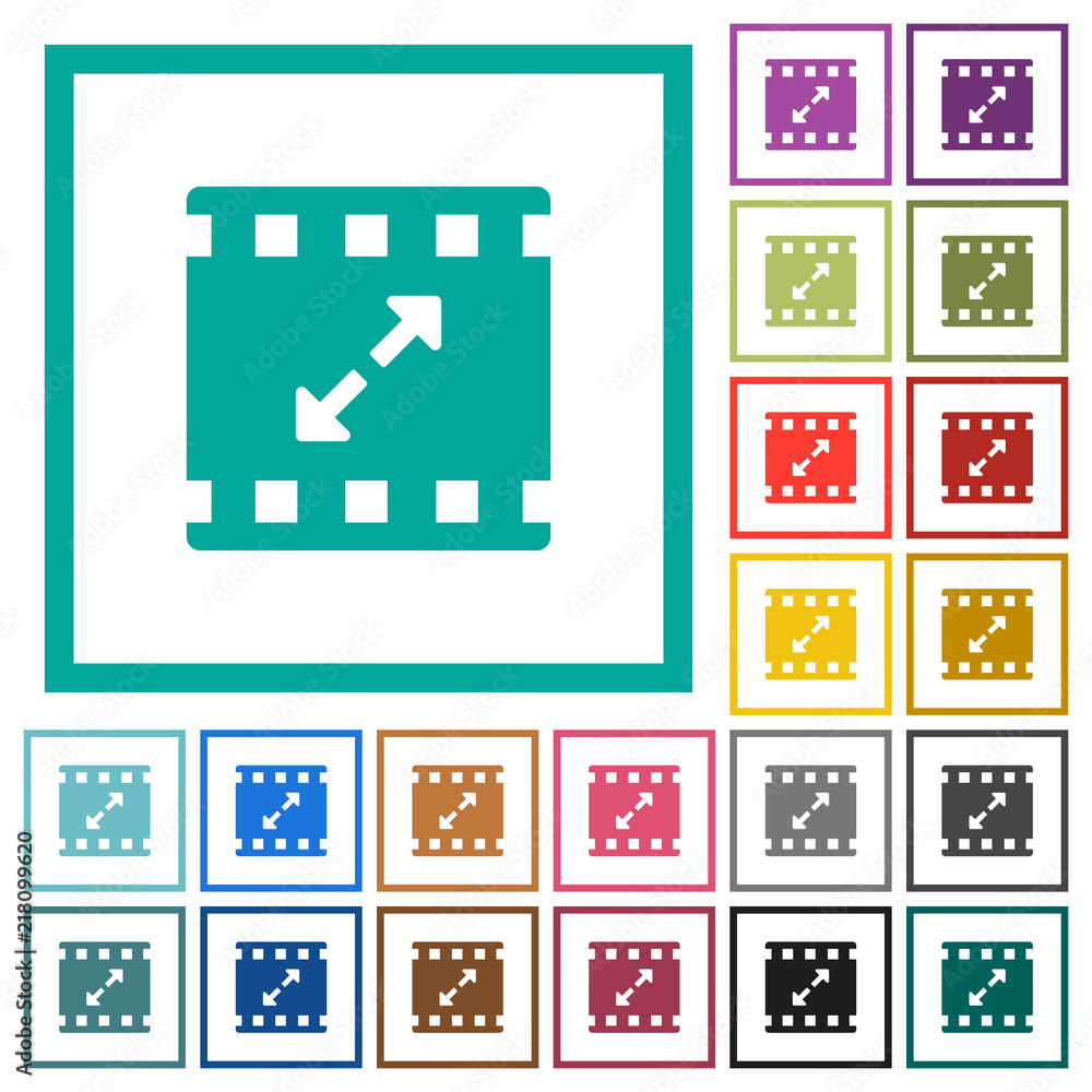Poster movie resize large flat color icons with quadrant frames