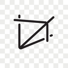 Crop button vector icon isolated on transparent background, Crop button logo design