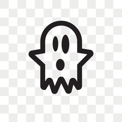 Halloween ghost vector icon isolated on transparent background, Halloween ghost logo design