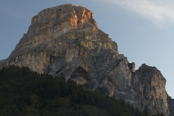 Mountain Peak lit by the Sun