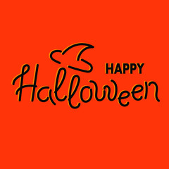"Happy Halloween" vector inscription. Lettering.  Vector illustration.