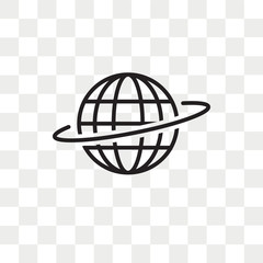 Globe vector icon isolated on transparent background, Globe logo design