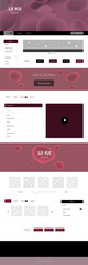 Dark Red vector ui kit with bubble shapes.