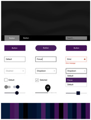 Dark Pink, Blue vector Material Design Kit with liquid shapes.