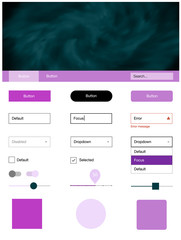 Light Purple vector web ui kit with nebula stars.