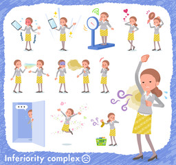 Naklejka premium flat type Behind knot hair women_complex