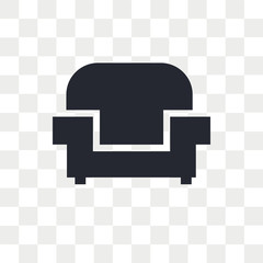 Sofa vector icon isolated on transparent background, Sofa logo design