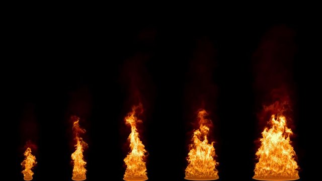 Feuer und Rauch 5 Variationen (nahtlose Schleife)