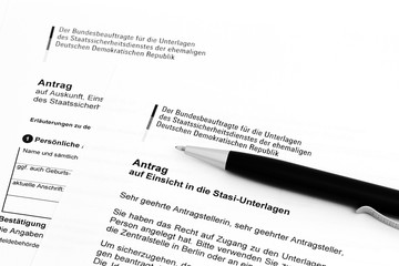 Antrag auf Einsicht in Stasi-Unterlagen