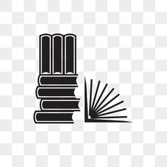 Stack of books vector icon isolated on transparent background, Stack of books logo design