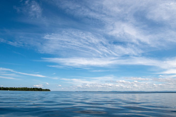 View of Lake Champlain in calm water