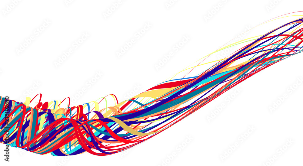 Poster colorful wave on a white. vector graphic pattern
