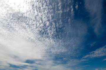 White clouds on a blue sky