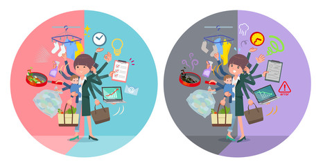 Obraz premium flat type Mash hair women_mulch task switch