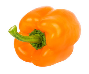 Fresh sweet yellow pepper bell isolated on white background with clipping path