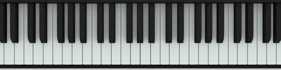 Naklejka premium Piano keys wide angle view