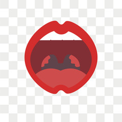 Mouth vector icon isolated on transparent background, Mouth logo design