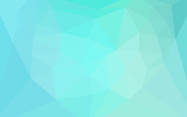 Light Green vector triangle mosaic texture with a heart in a centre.