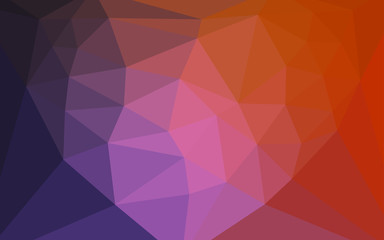 Dark Pink, Red vector gradient triangles pattern with a heart in a centre.