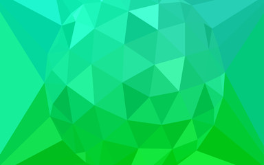 Light Green vector abstract polygonal template with a gem in a centre.