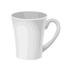 White ceramic tea or coffee mug vector Illustration on a white background