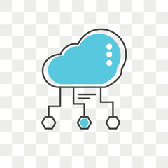 Cloud computing vector icon isolated on transparent background, Cloud computing logo design