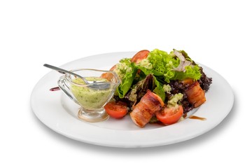 Closeup of Caesar Salad with Dressing