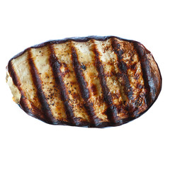 aubergine fried on a grill on a white background for isolation